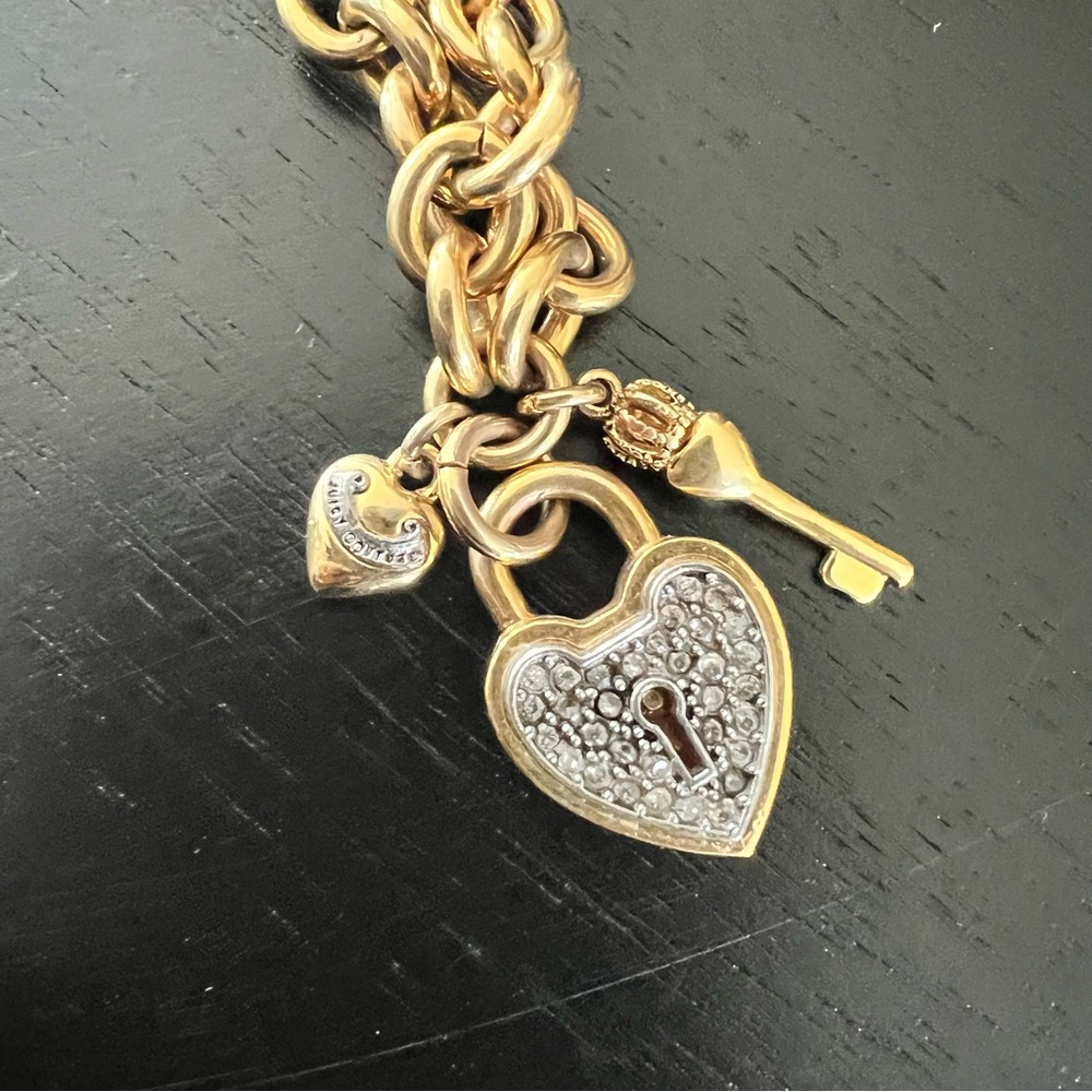 Juicy Couture Gold Chain Heart Lock Necklace View 5